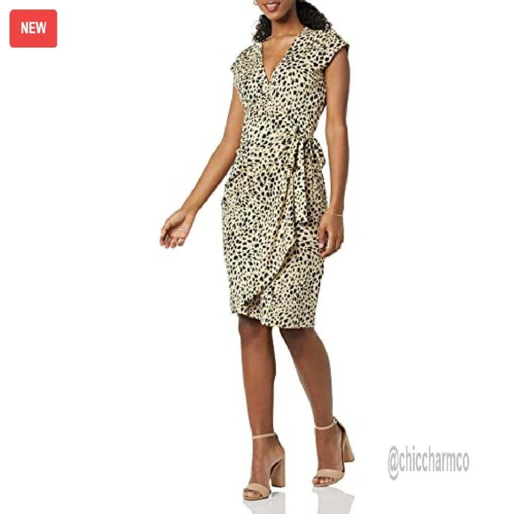 Classic Cap Sleeve Wrap Dress - Matte Jersey - Plus Size Available - Picture 2 of 8